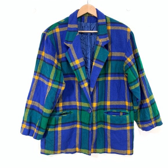 Vintage Jackets & Blazers - Vintage Plaid Blazer